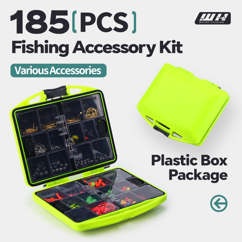 Fishing Hook Box - WEIHE 185pcs fishing accessories set box