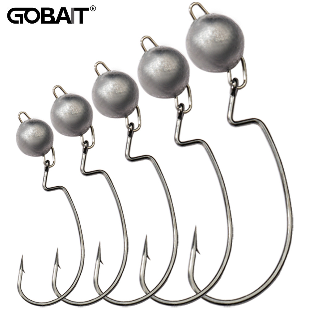 Fishing Hook Offset - 5Pcs Metal Jig Head Worm Hooks