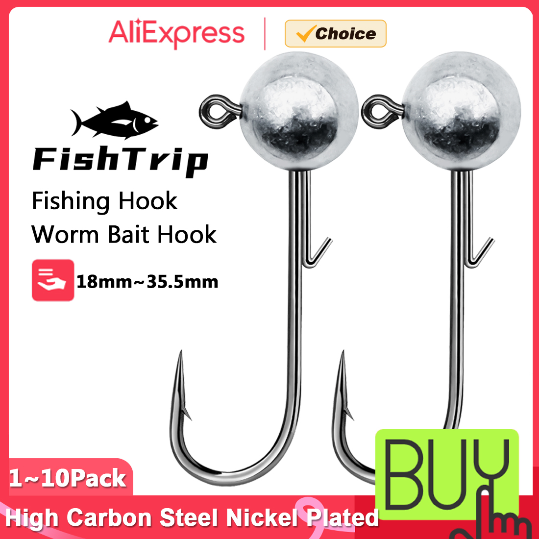 FishTrip 1~10pcs Ned Jig Heads - Fishing Hook Weedless review and price