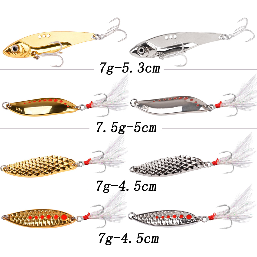 8PCS/Set Lure Metal Spinner Sp - Fishing Hook Treble review and price