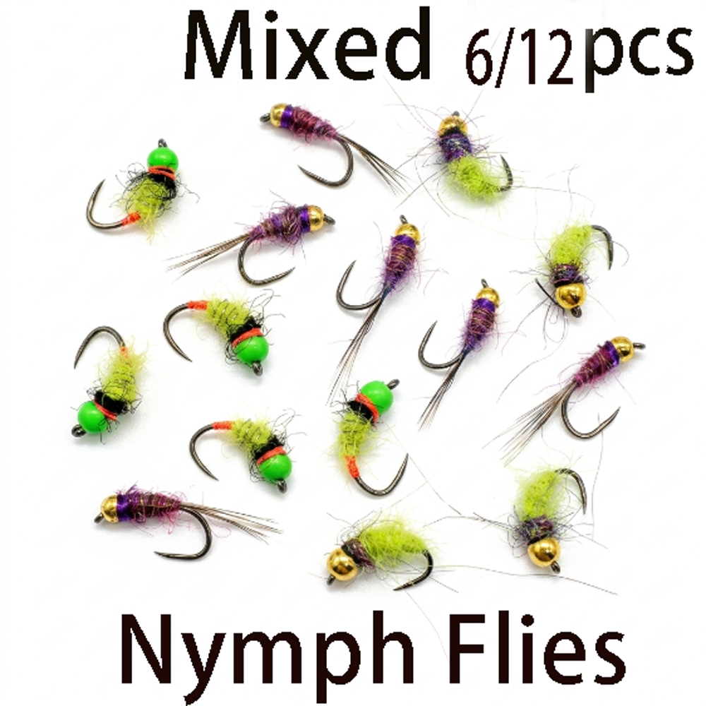 6/12Pcs Mixed Wet Nymph Fly Fi - Fishing Hook Assortment review and price