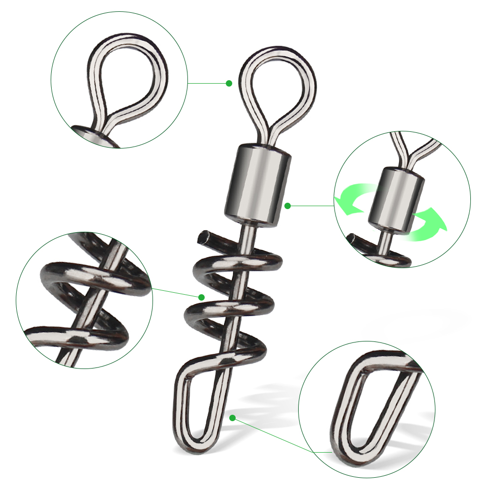 DNDYUJU 10PCS/lot Rolling swiv - Fishing Hook Stainless Steel review and price