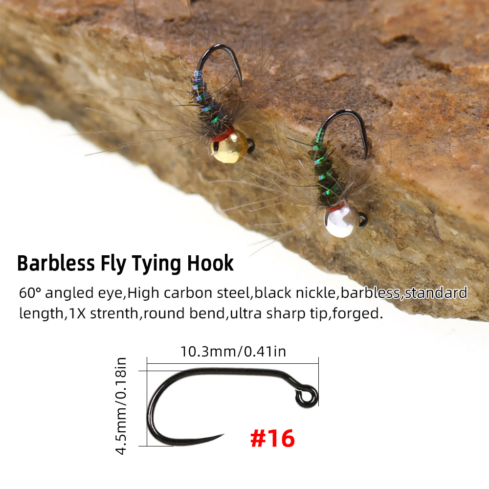 4pcs #16 Tungsten Beadhead CDC - Fishing Hook Barbless review and price