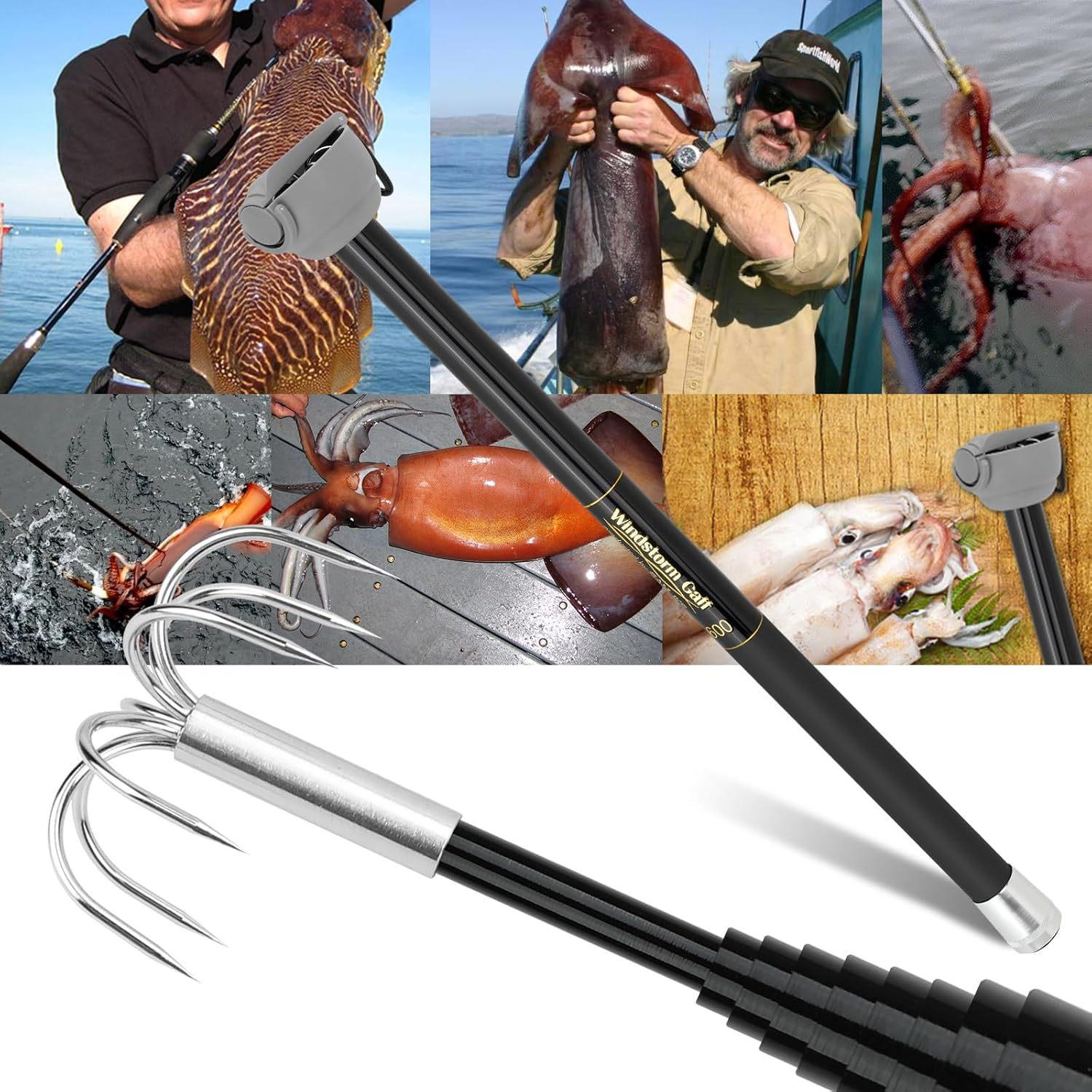 SANLIKE Fishing-Squid Gaff 3M/ - Fishing Hook Stainless Steel review and price