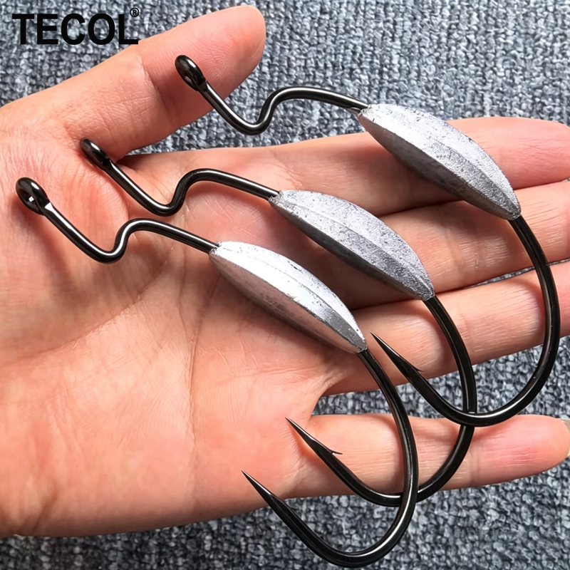 TECOL 3PCS 6/0 8/0 10/0 Weight - Fishing Hook Weedless review and price