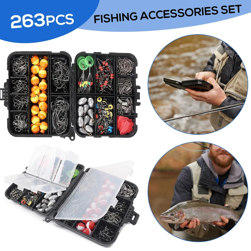 263pcs Outdoor Fishing Accesso - Fishing Hook Box review and price