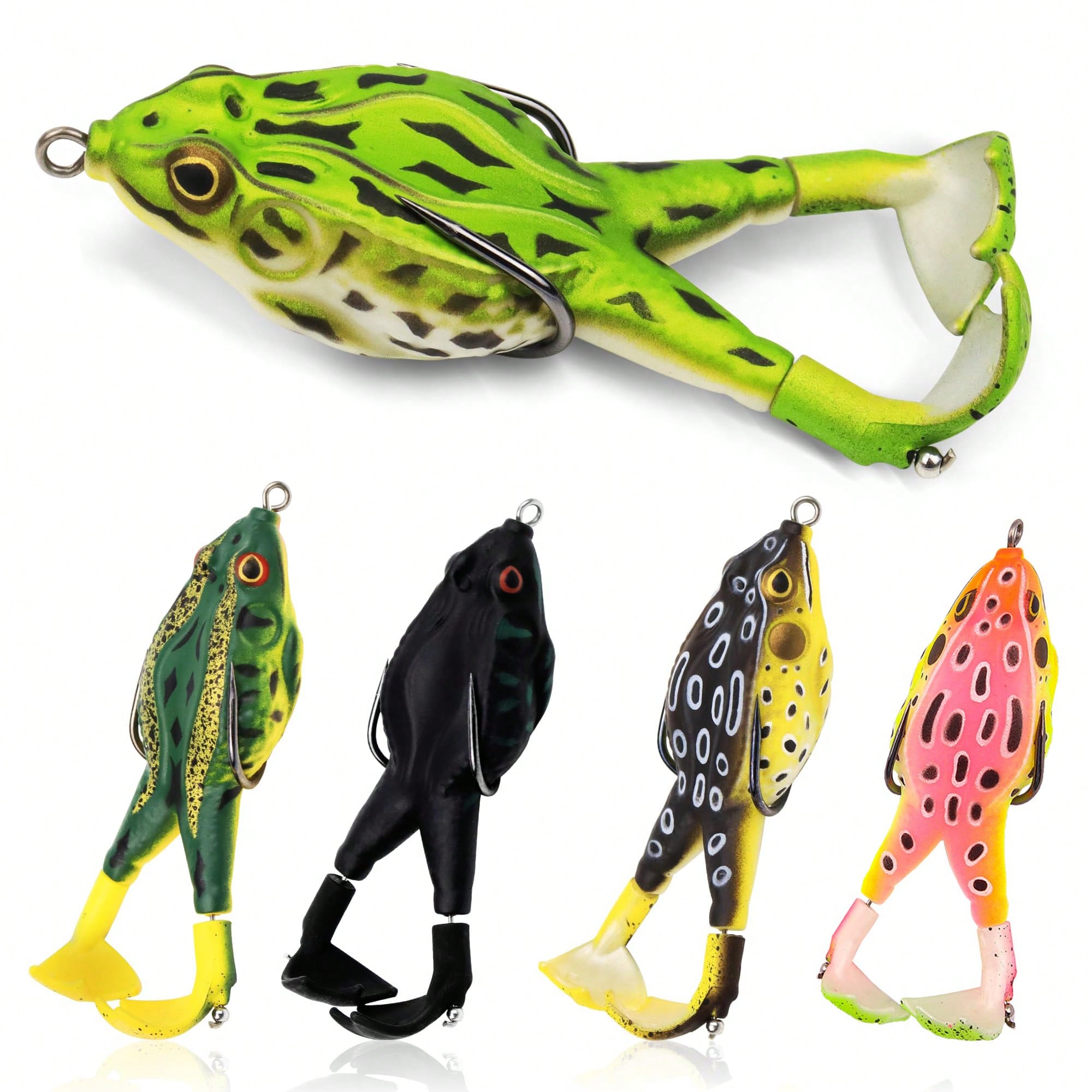 5pcs Water Soft Frog Bass Fish - Fishing Hook Weedless review and price