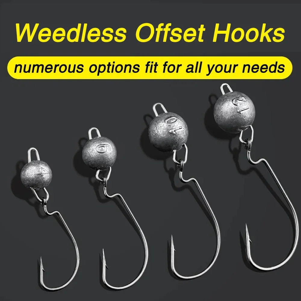 5Pcs Metal Jig Head Worm Hooks - Fishing Hook Offset review and price