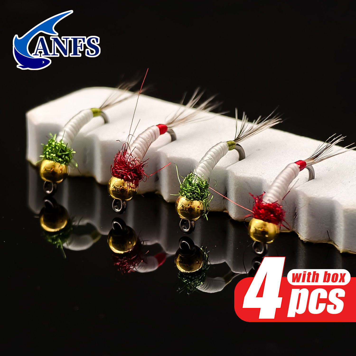 ANFS 4pcs Midge Nymph Flies As - Fishing Hook Assortment review and price